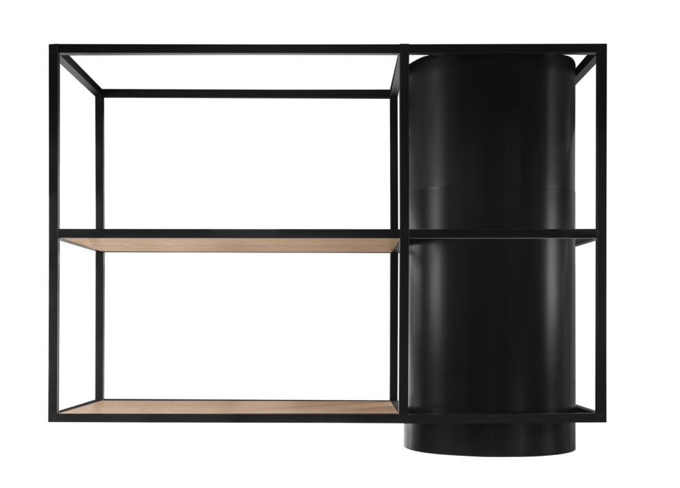 Okap wyspowy Tubo Cage Asymmetric Wood Black Matt - Czarny Matt - zdjęcie produktu 4