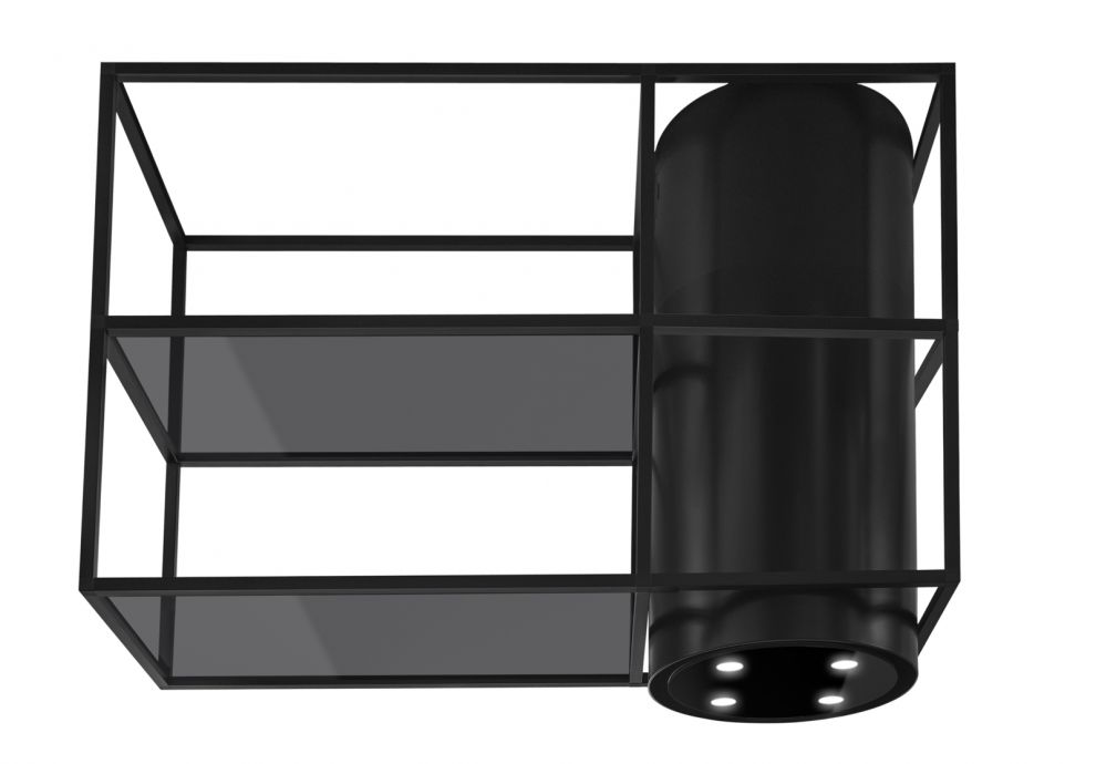 Okap wyspowy Tubo Cage Asymmetric Glass Black Matt - Czarny Matt - zdjęcie produktu 5