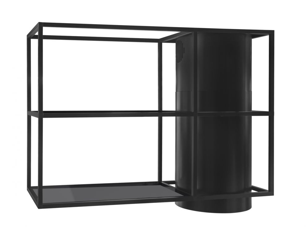 Okap wyspowy Tubo Cage Asymmetric Glass Black Matt - Czarny Matt - zdjęcie produktu 6