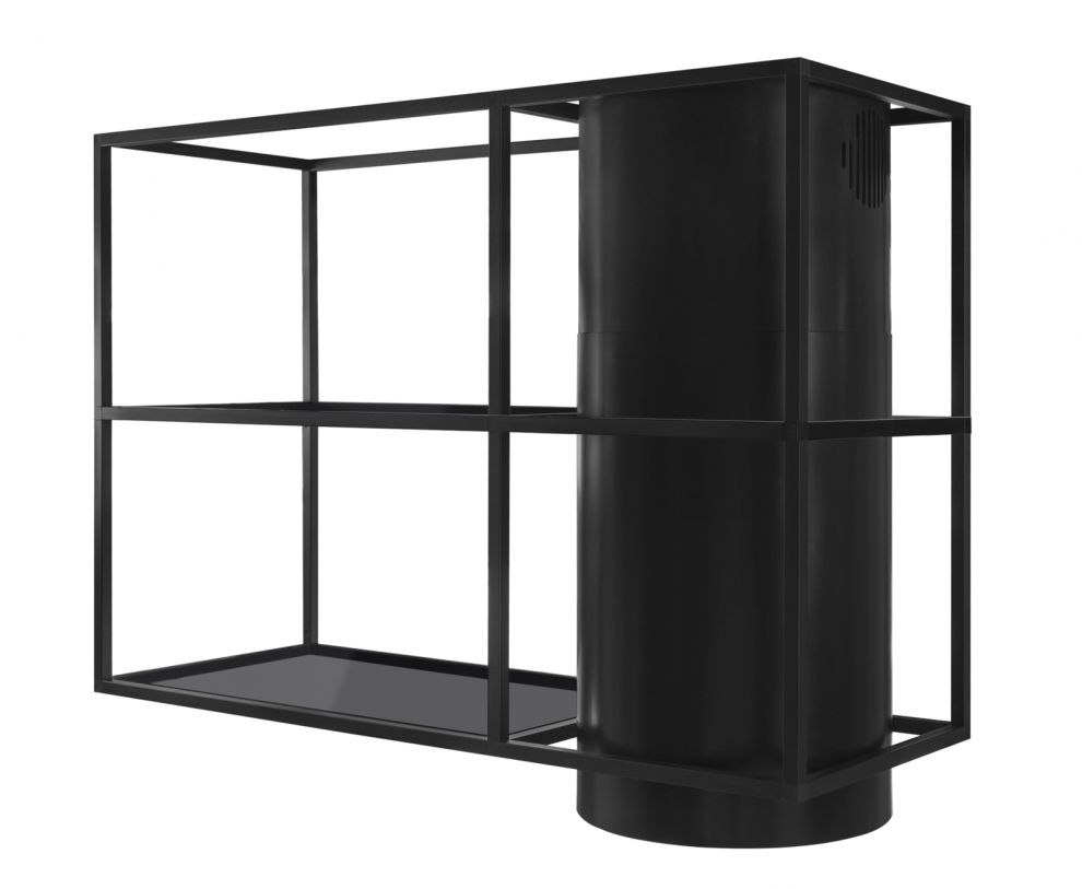 Okap wyspowy Tubo Cage Asymmetric Glass Black Matt - Czarny Matt - zdjęcie produktu 7