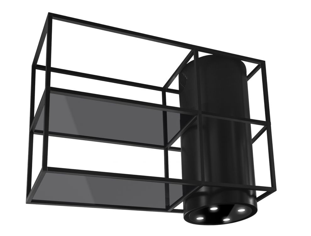 Okap wyspowy Tubo Cage Asymmetric Glass Black Matt - Czarny Matt - zdjęcie produktu 9