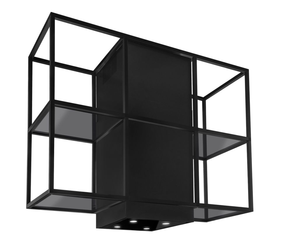 Okap wyspowy Quadro Cage Central Glass Black Matt - Czarny Matt - zdjęcie produktu