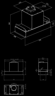 Okap podszafkowy Prato Eco Inox - INOX - Rysunek techniczny