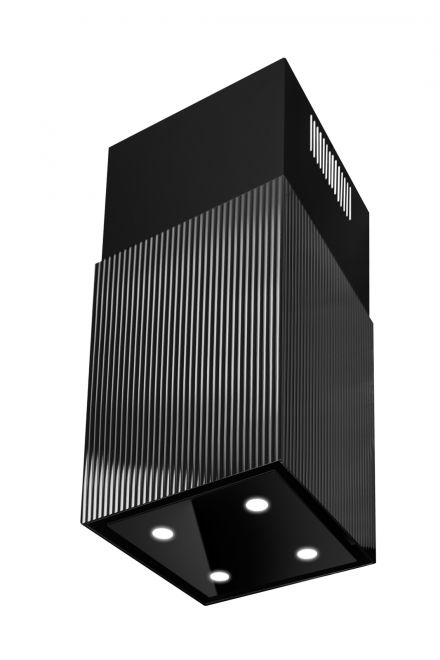 Okap wyspowy Quadro Moderno Glass Black - Czarny - zdjęcie produktu 6