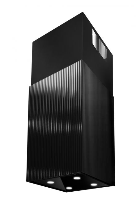 Okap wyspowy Quadro Moderno Glass Black - Czarny - zdjęcie produktu 9