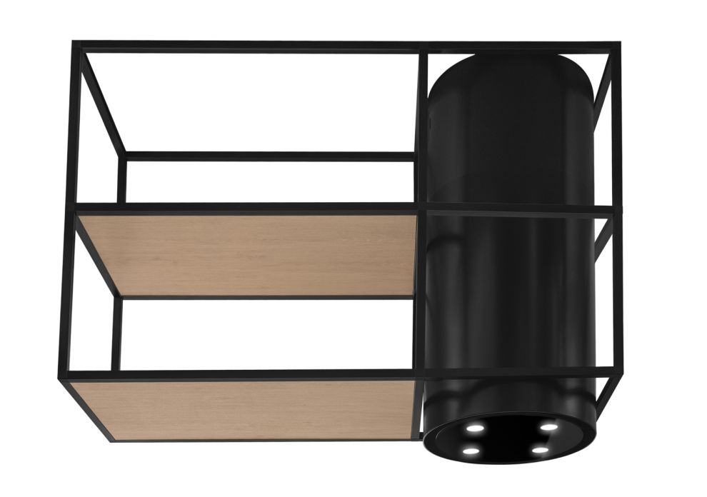 Okap wyspowy Tubo Cage Asymmetric Wood Black Matt - Czarny Matt - zdjęcie produktu 5