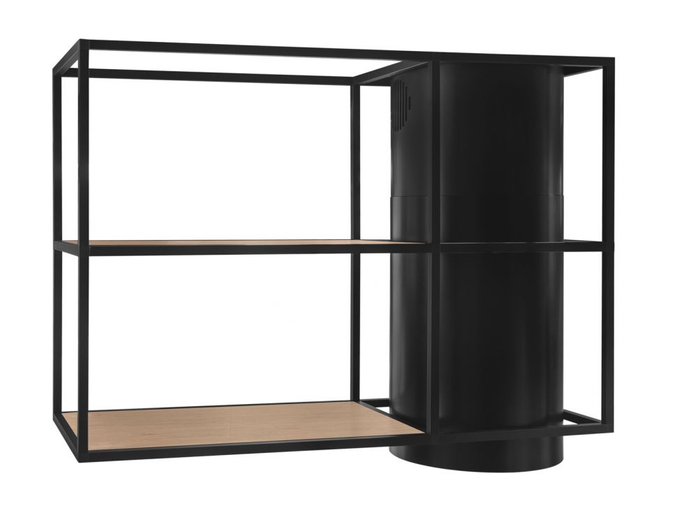 Okap wyspowy Tubo Cage Asymmetric Wood Black Matt - Czarny Matt - zdjęcie produktu 6