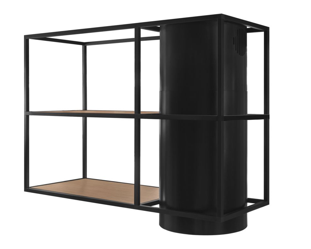 Okap wyspowy Tubo Cage Asymmetric Wood Black Matt - Czarny Matt - zdjęcie produktu 7