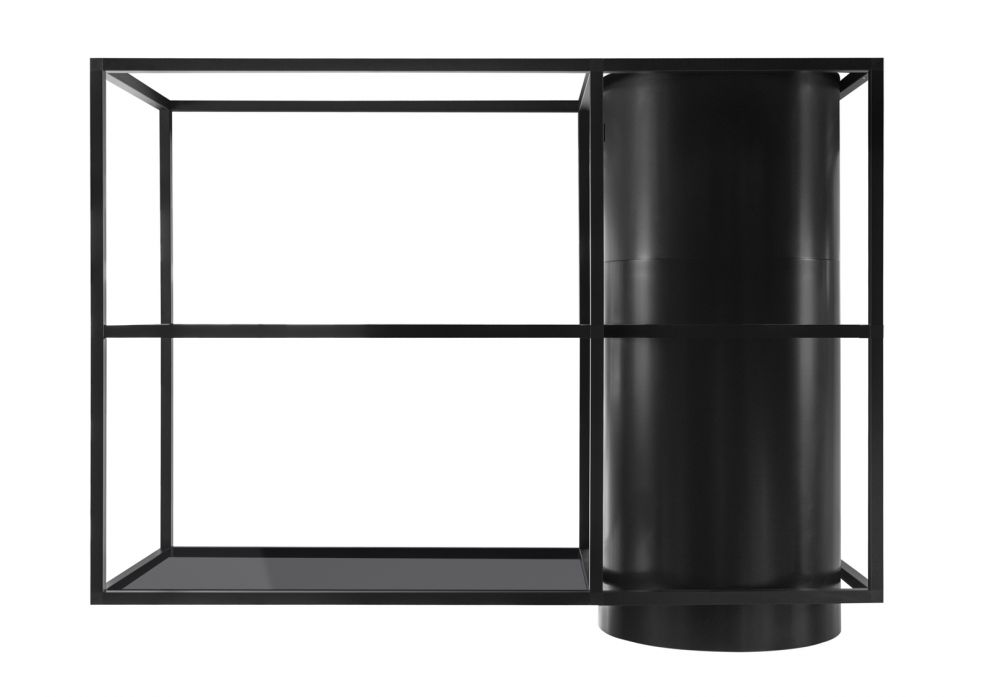 Okap wyspowy Tubo Cage Asymmetric Glass Black Matt - Czarny Matt - zdjęcie produktu 3