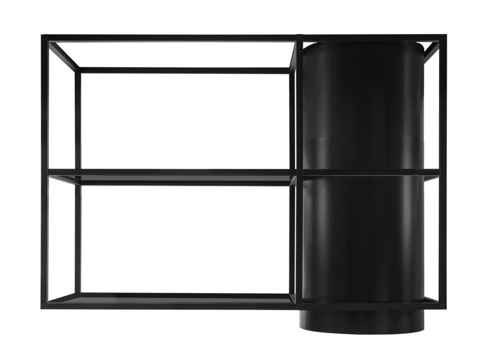 Okap wyspowy Tubo Cage Asymmetric Glass Black Matt - Czarny Matt - zdjęcie produktu 4