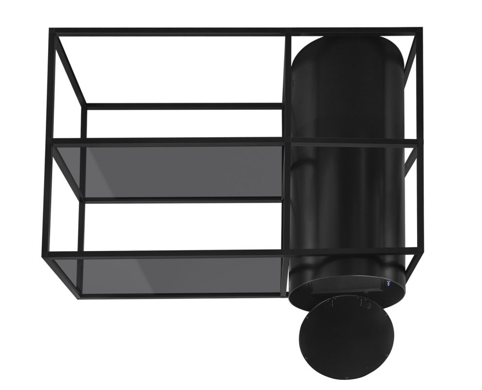 Okap wyspowy Tubo Cage Asymmetric Glass Black Matt - Czarny Matt - zdjęcie produktu 10
