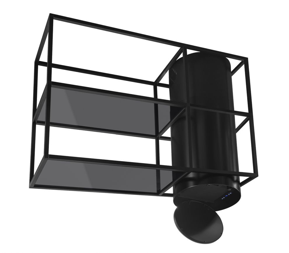 Okap wyspowy Tubo Cage Asymmetric Glass Black Matt - Czarny Matt - zdjęcie produktu 11