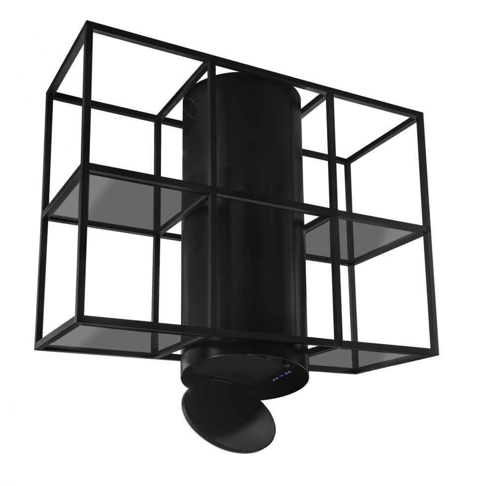 Okap wyspowy Tubo Cage Central Glass Black Matt - Czarny Matt - zdjęcie produktu 8