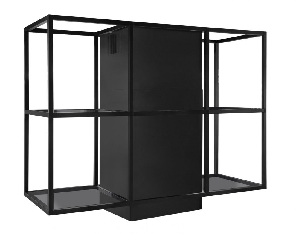 Okap wyspowy Quadro Cage Central Glass Black Matt - Czarny Matt - zdjęcie produktu 4