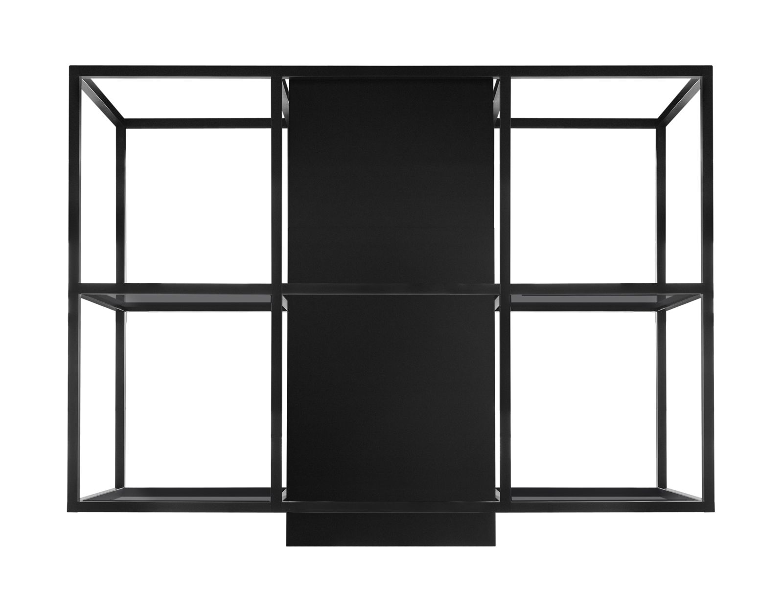 Quadro Cage Central Glass Black Matt
