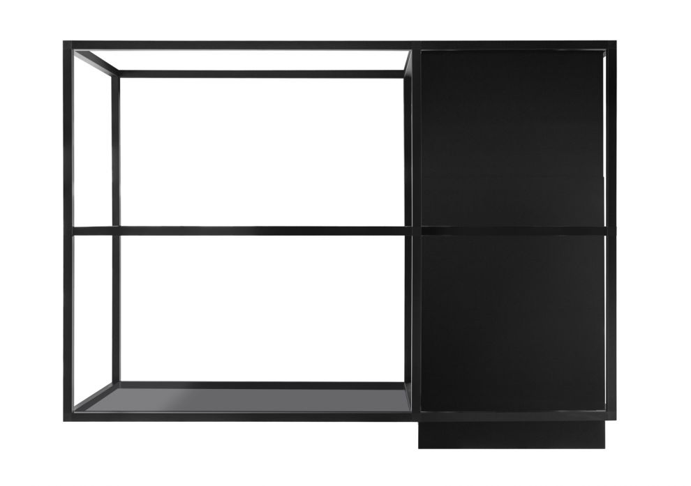 Okap wyspowy Quadro Cage Asymmetric Glass Black Matt - Czarny Matt - zdjęcie produktu 3