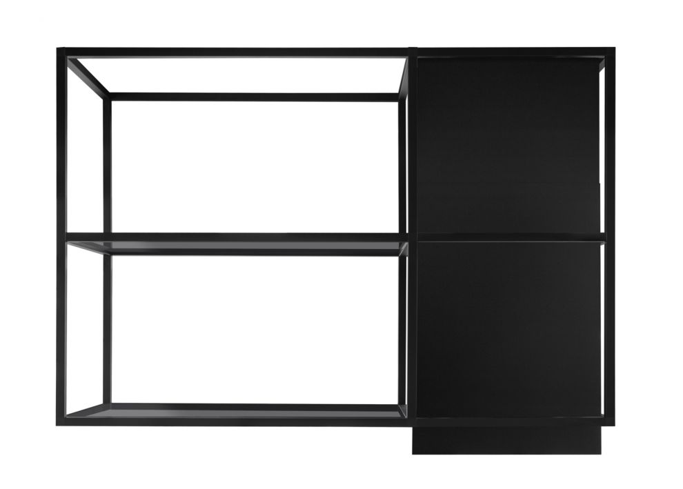 Okap wyspowy Quadro Cage Asymmetric Glass Black Matt - Czarny Matt - zdjęcie produktu 5