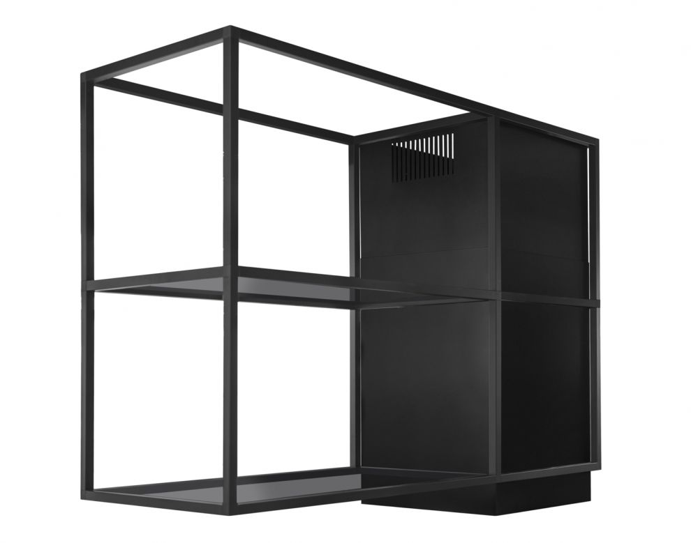 Okap wyspowy Quadro Cage Asymmetric Glass Black Matt - Czarny Matt - zdjęcie produktu 6
