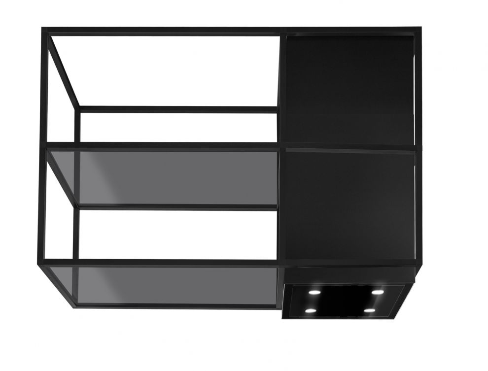 Okap wyspowy Quadro Cage Asymmetric Glass Black Matt - Czarny Matt - zdjęcie produktu 7