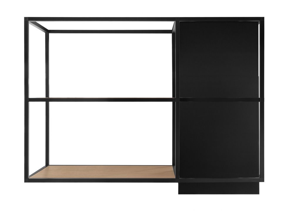 Okap wyspowy Quadro Cage Asymmetric Wood Black Matt - Czarny Matt - zdjęcie produktu 3