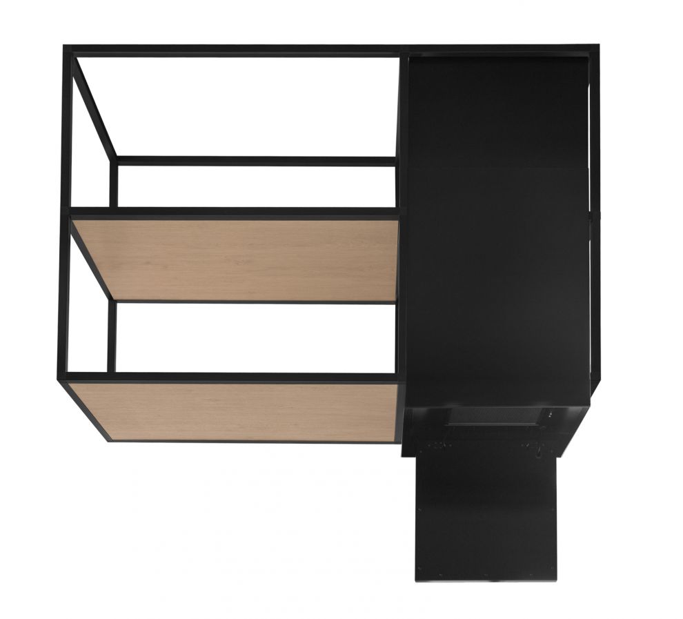 Okap wyspowy Quadro Cage Asymmetric Wood Black Matt - Czarny Matt - zdjęcie produktu 8