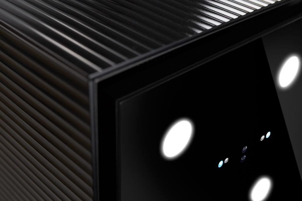 Okap wyspowy Quadro Moderno Glass Black Gesture Control - Czarny - zdjęcie produktu 4