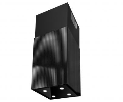 Okap wyspowy Quadro Moderno Glass Black OUTLET - Czarny Matt - zdjęcie produktu