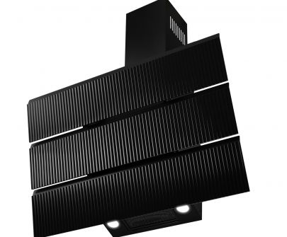 Okap kominowy Merido Moderno Glass Black - Czarny połysk - 60 cm / 80 cm / 90 cm