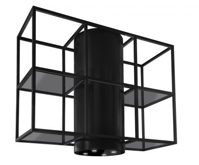 Okap wyspowy Tubo Cage Central Glass Black Matt - Czarny Matt