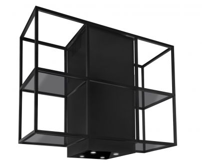 Okap wyspowy Quadro Cage Central Glass Black Matt - Czarny Matt - 120 cm
