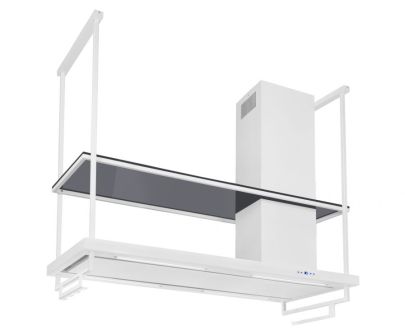 Okap wyspowy Metropolis Premium Glass White Matt OUTLET - Biały Matt - 150 cm