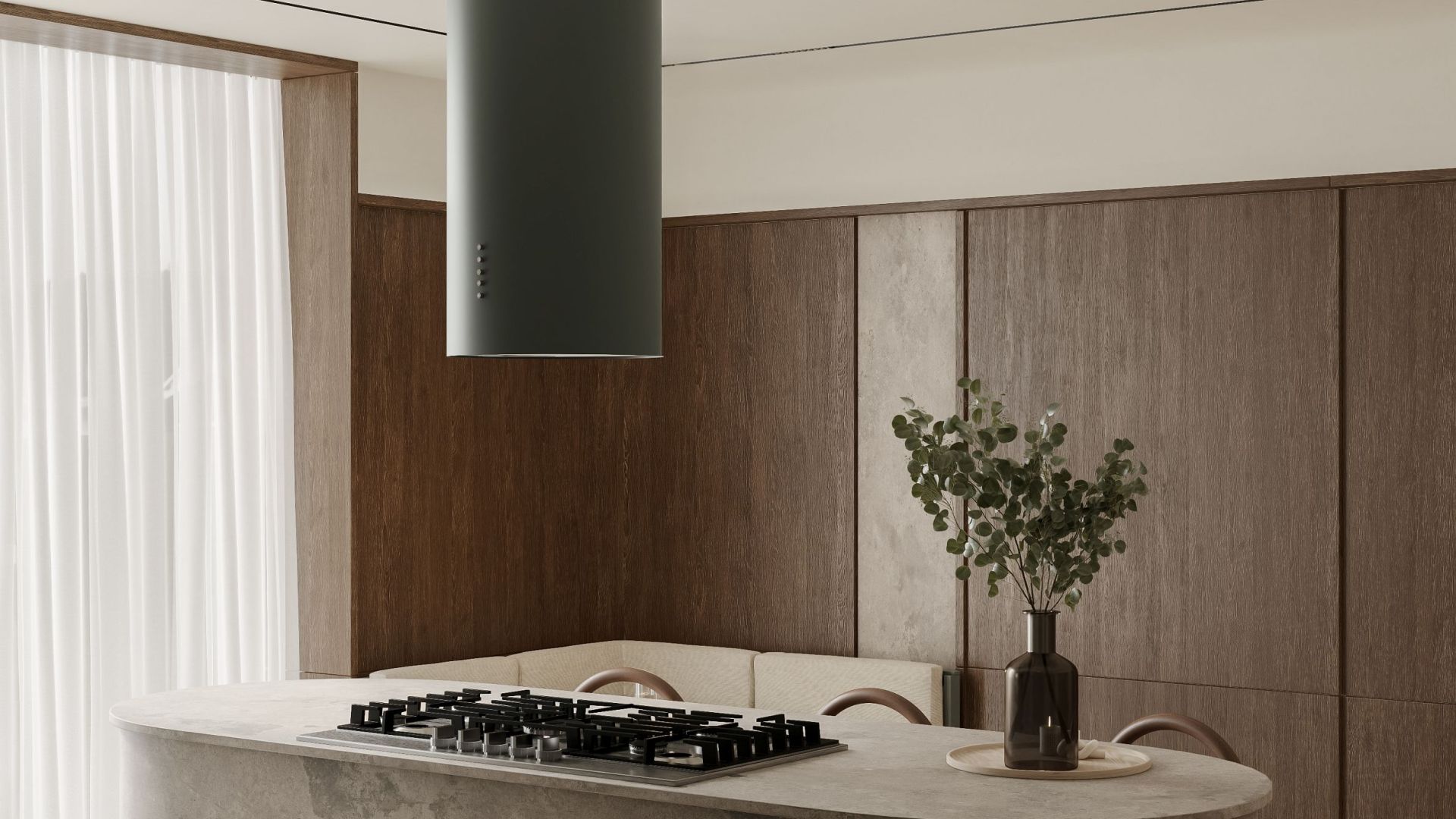 Okap wyspowy Cylindro Eco Eucalyptus - Eukaliptusowy - Wizualizacja 4