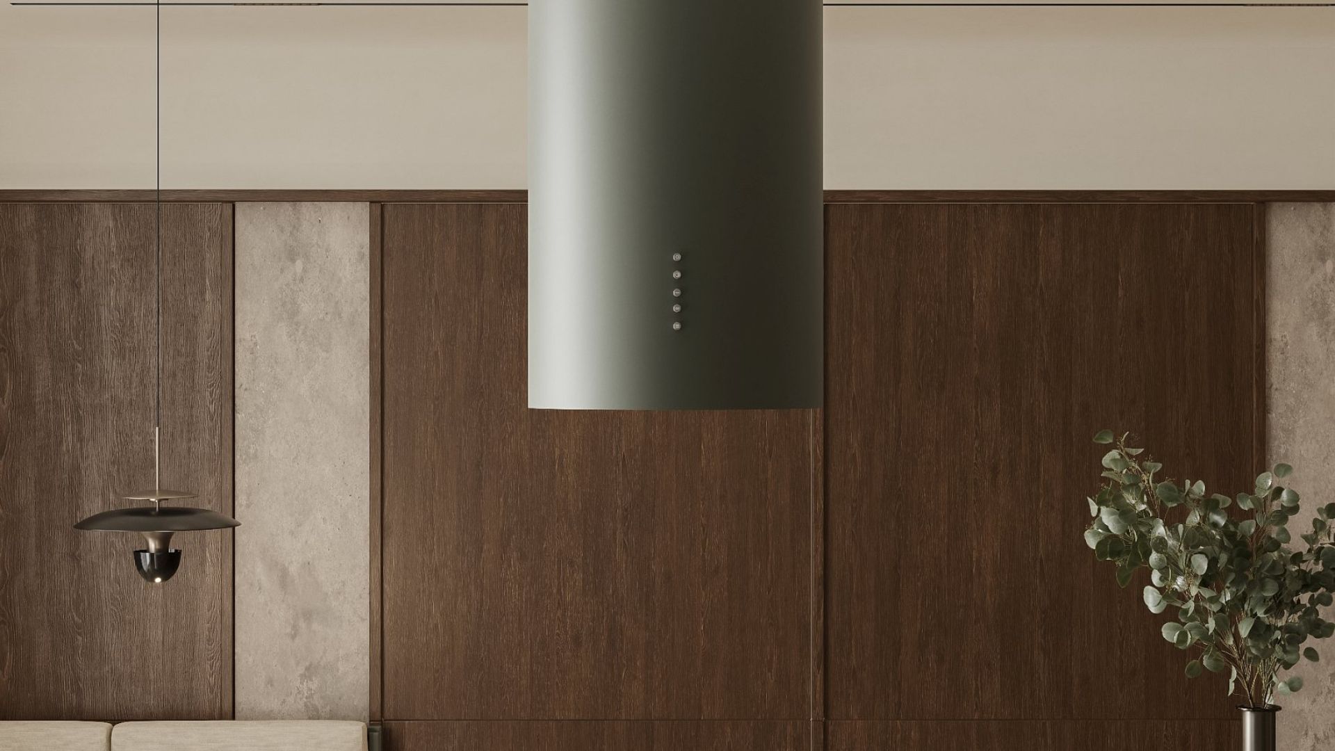 Okap wyspowy Cylindro Eco Eucalyptus - Eukaliptusowy - Wizualizacja 5