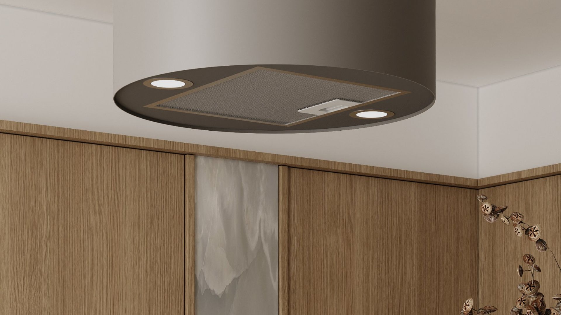 Okap wyspowy Cylindro Eco Taupe - Taupe - Wizualizacja 7