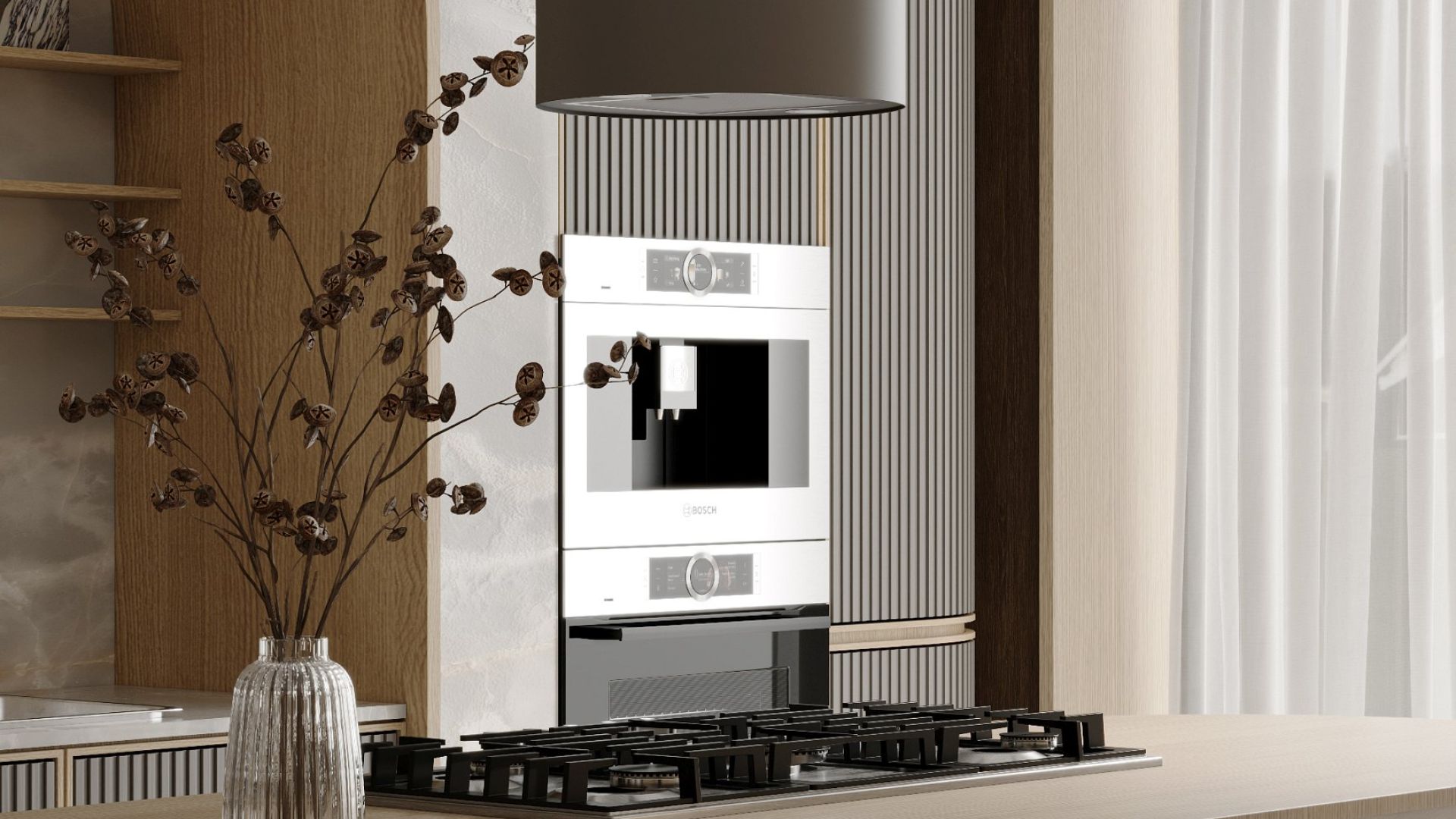 Okap wyspowy Cylindro Eco Taupe - Taupe - Wizualizacja 8