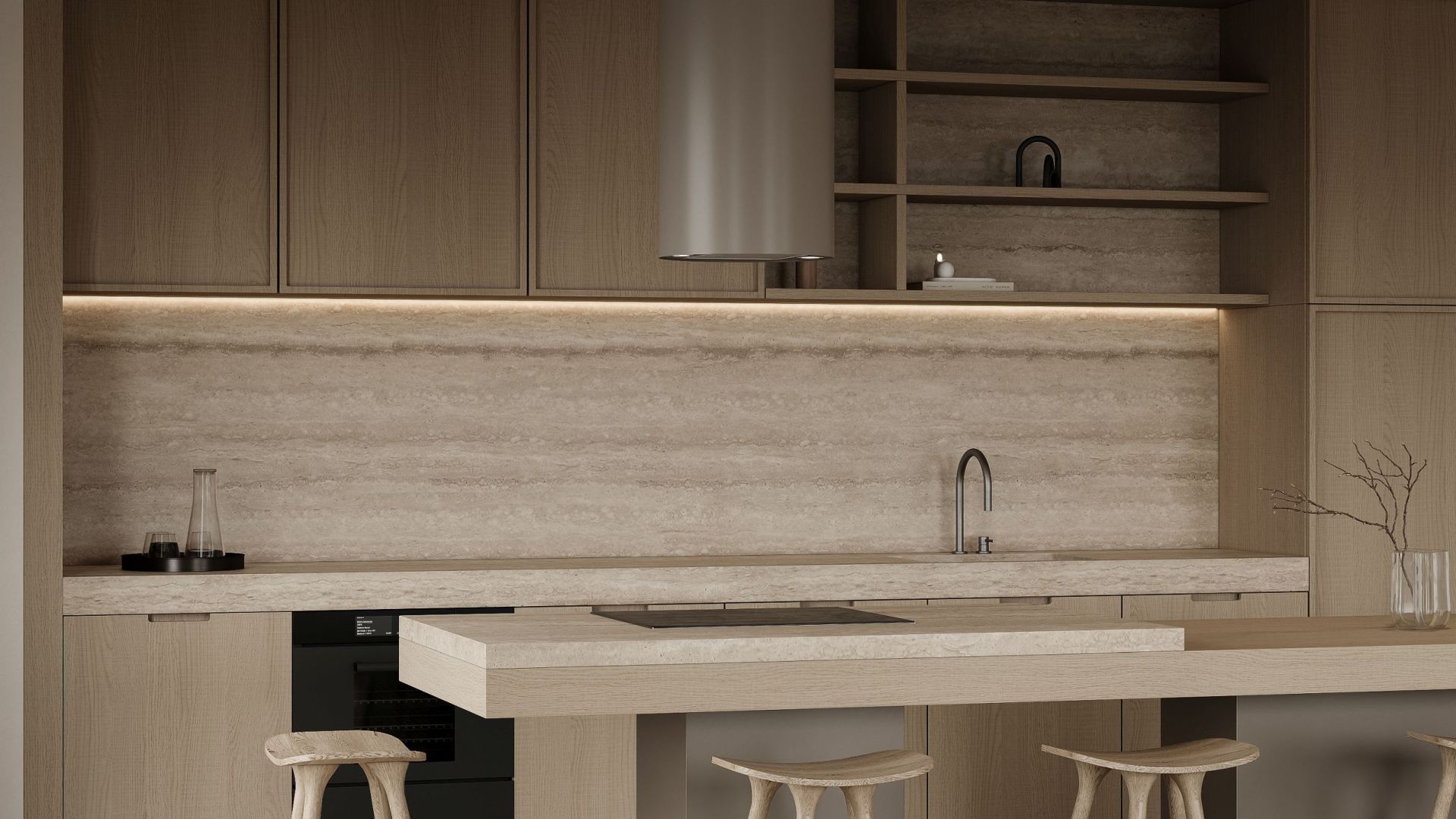 Okap wyspowy Cylindro Taupe - Taupe - Wizualizacja 5