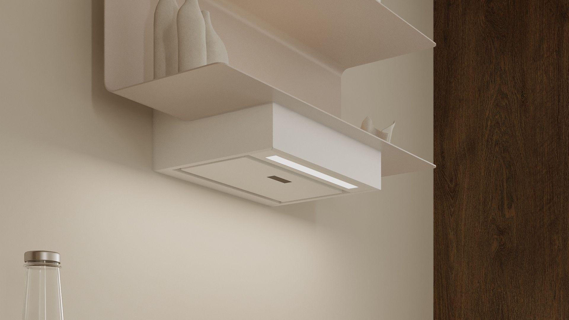 Okap kominowy C-Shelf White-Kashmir - Biały Matt/Kashmir - Wizualizacja 4