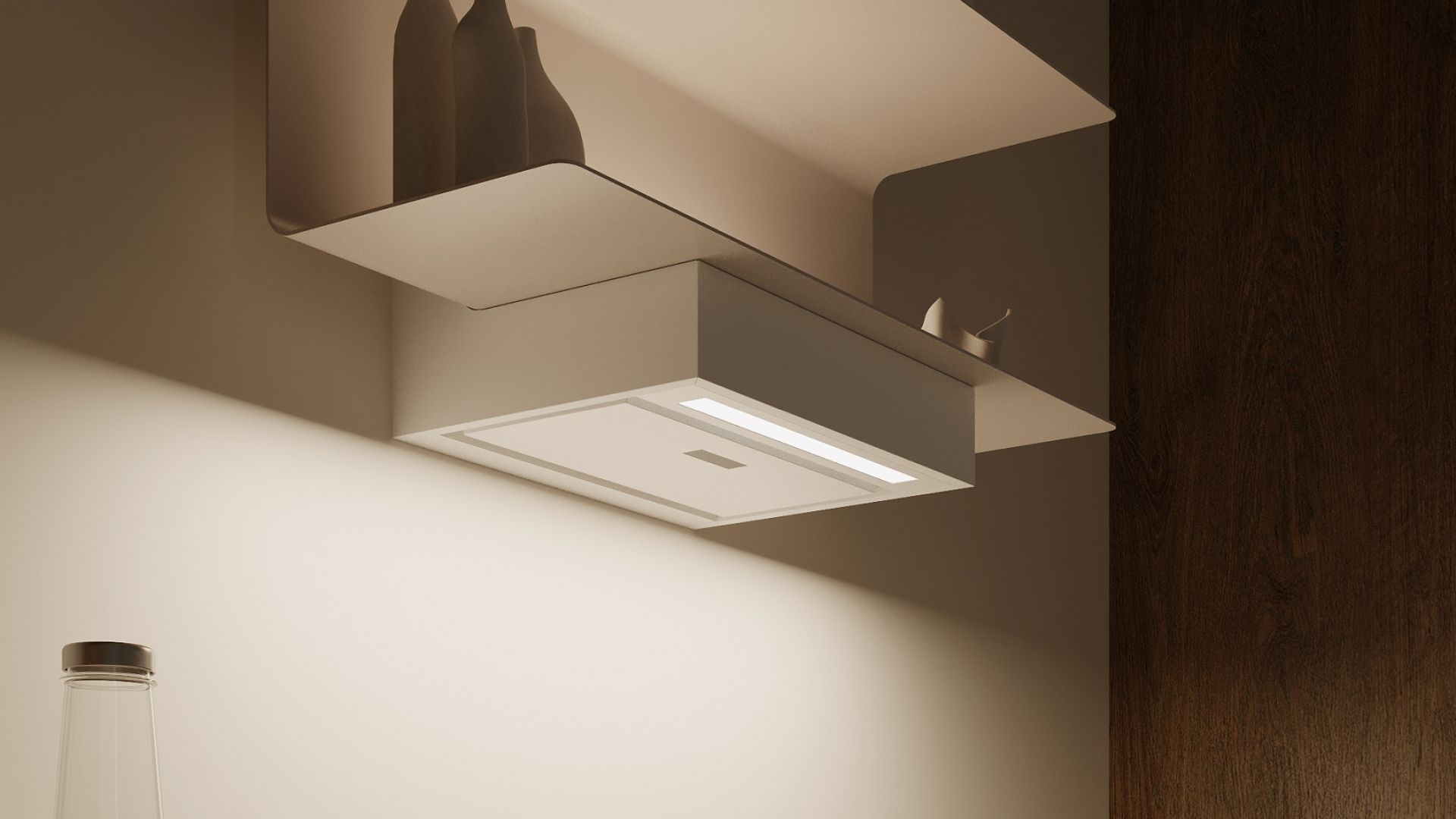 Okap kominowy C-Shelf White-Kashmir - Biały Matt/Kashmir - Wizualizacja 5