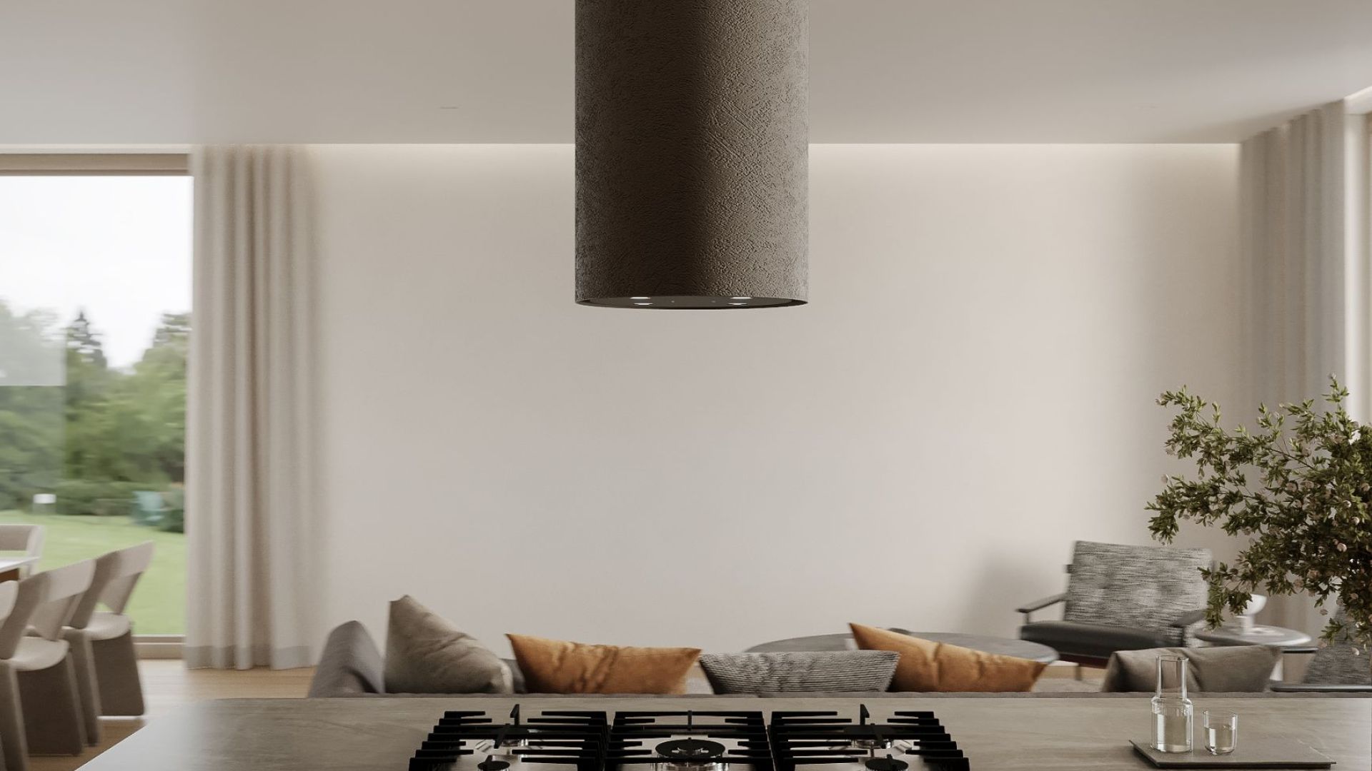Okap wyspowy Columni Stono Dark Grey - Szary - Wizualizacja 5