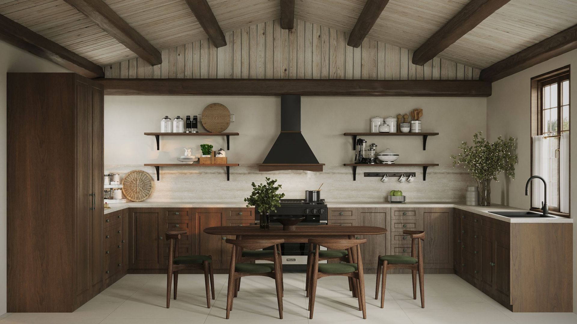 Okap rustykalny Rustic Black Matt Gesture Control - Czarny Matt - Wizualizacja