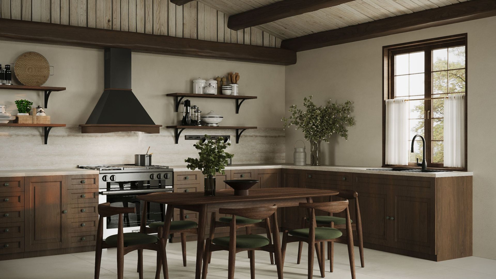 Okap rustykalny Rustic Black Matt Gesture Control - Czarny Matt - Wizualizacja 2