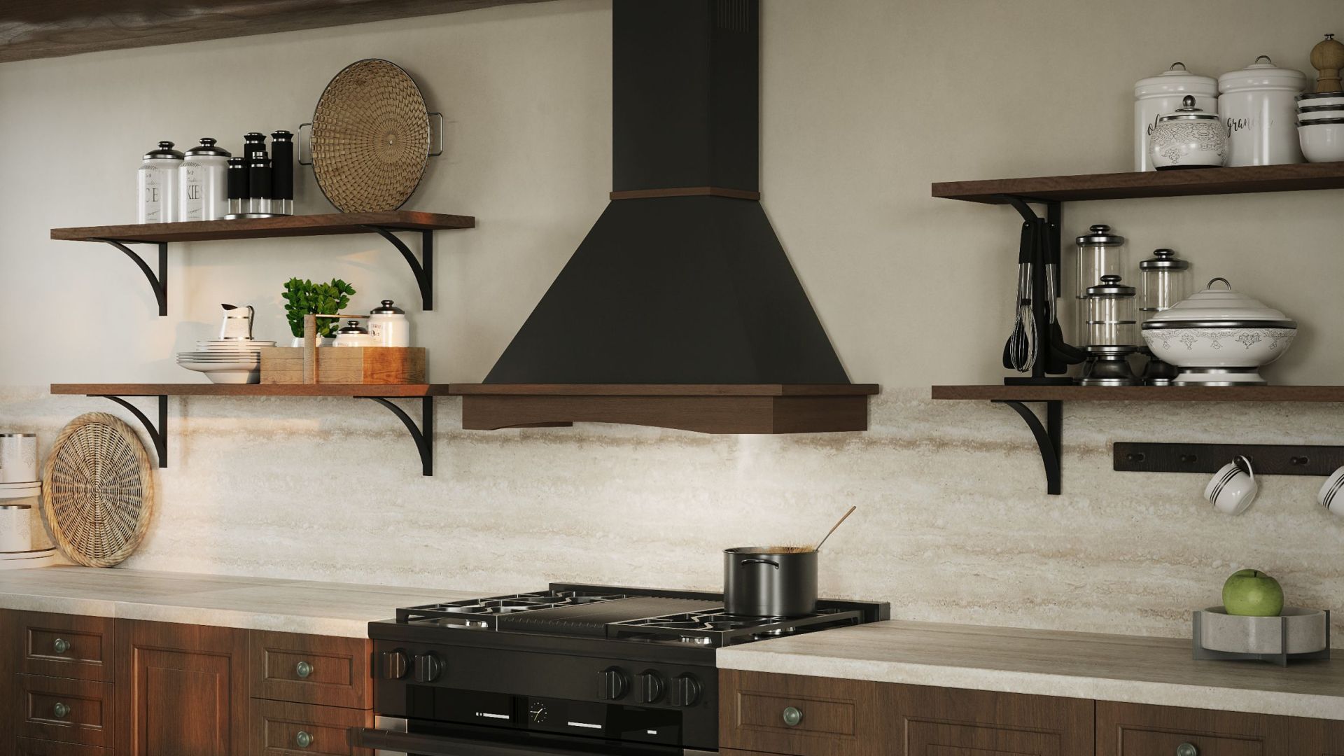 Okap rustykalny Rustic Black Matt Gesture Control - Czarny Matt - Wizualizacja 6