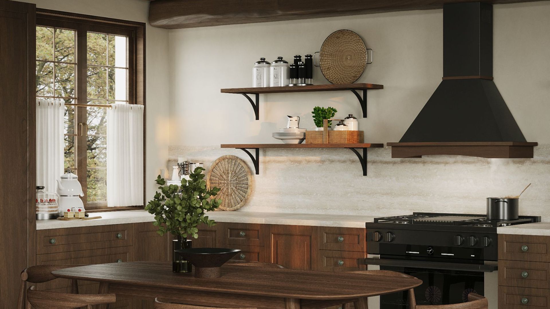 Okap rustykalny Rustic Black Matt Gesture Control - Czarny Matt - Wizualizacja 8