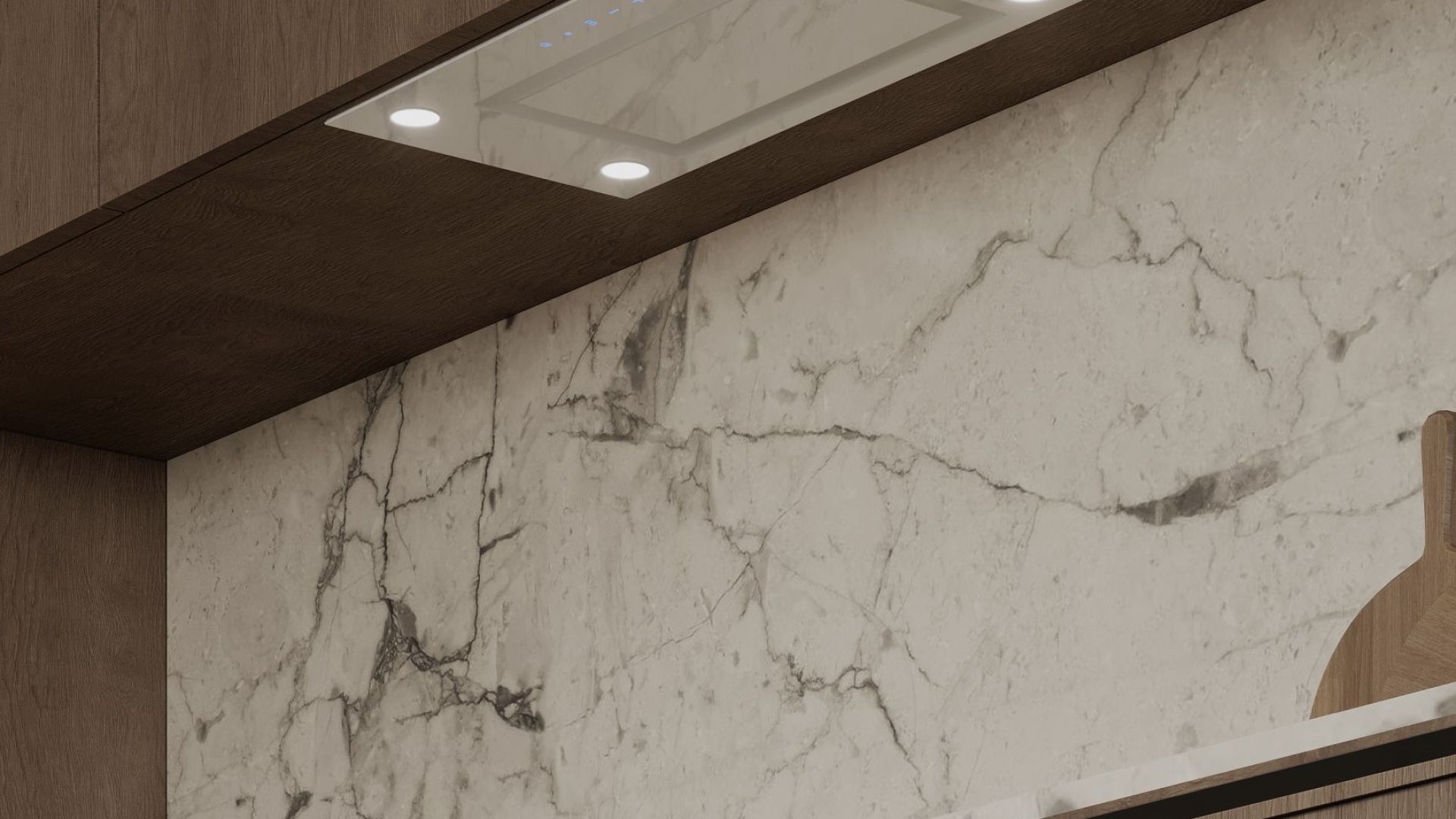 Okap podszafkowy Marino White - Biały - Wizualizacja