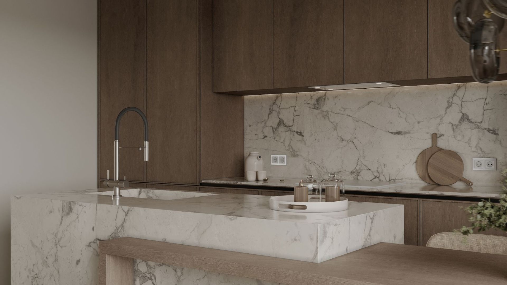 Okap podszafkowy Marino White - Biały - Wizualizacja 4