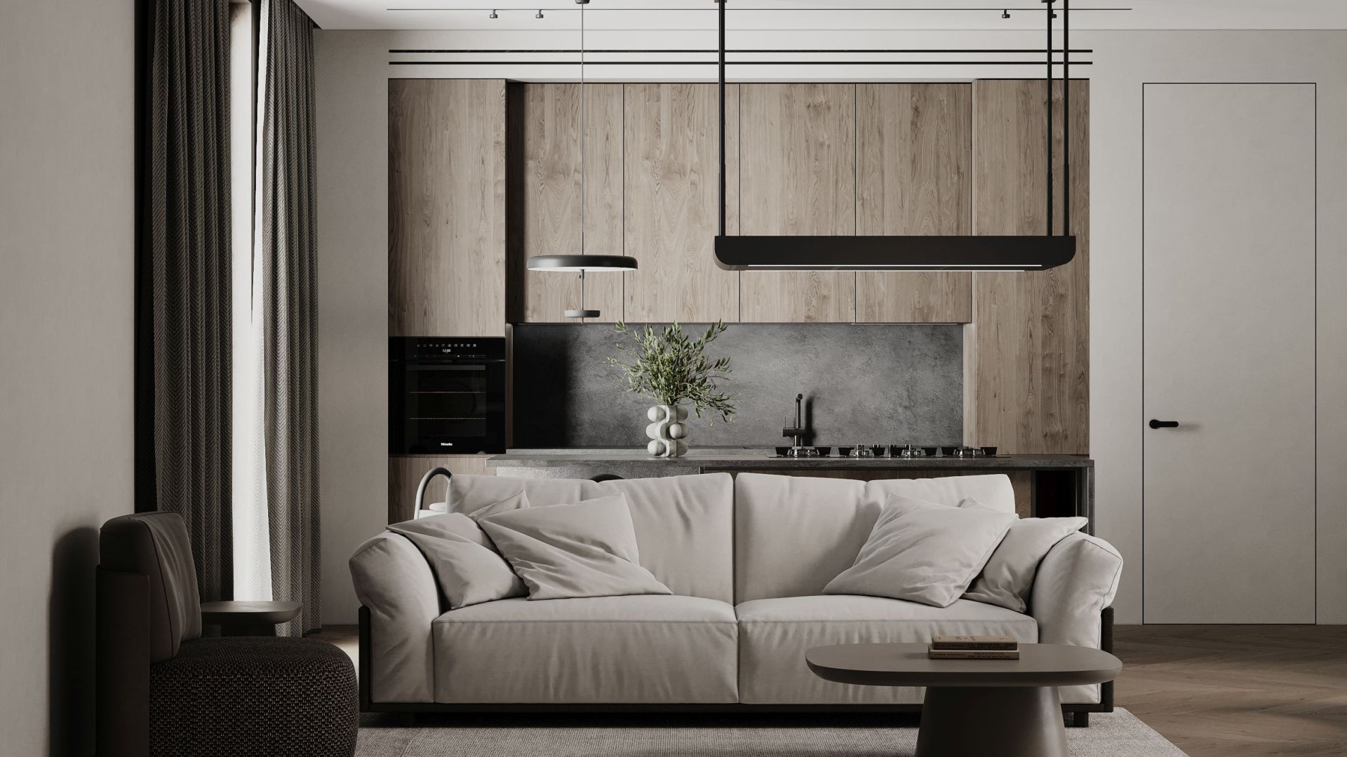 Okap wyspowy Arne Black Matt - Czarny Matt - Wizualizacja 5