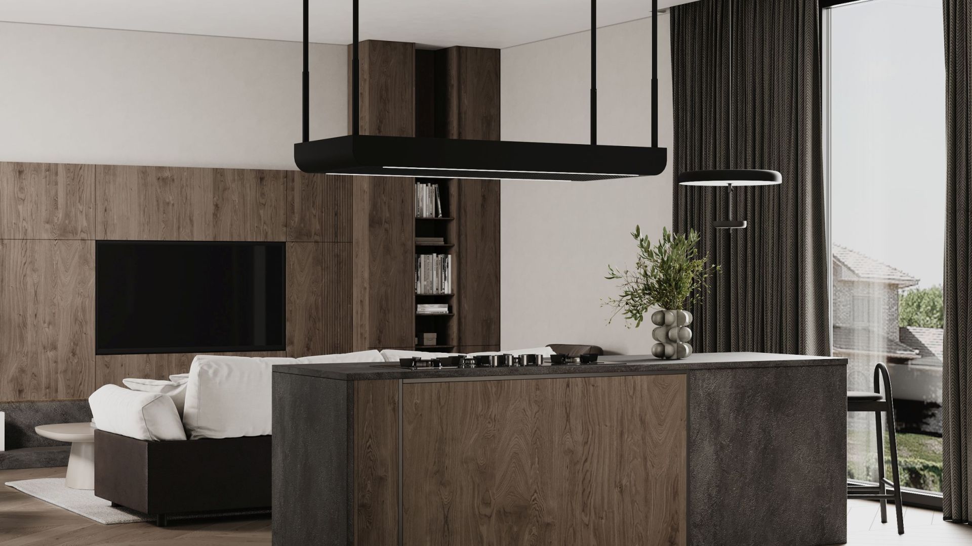 Okap wyspowy Arne Black Matt - Czarny Matt - Wizualizacja 8