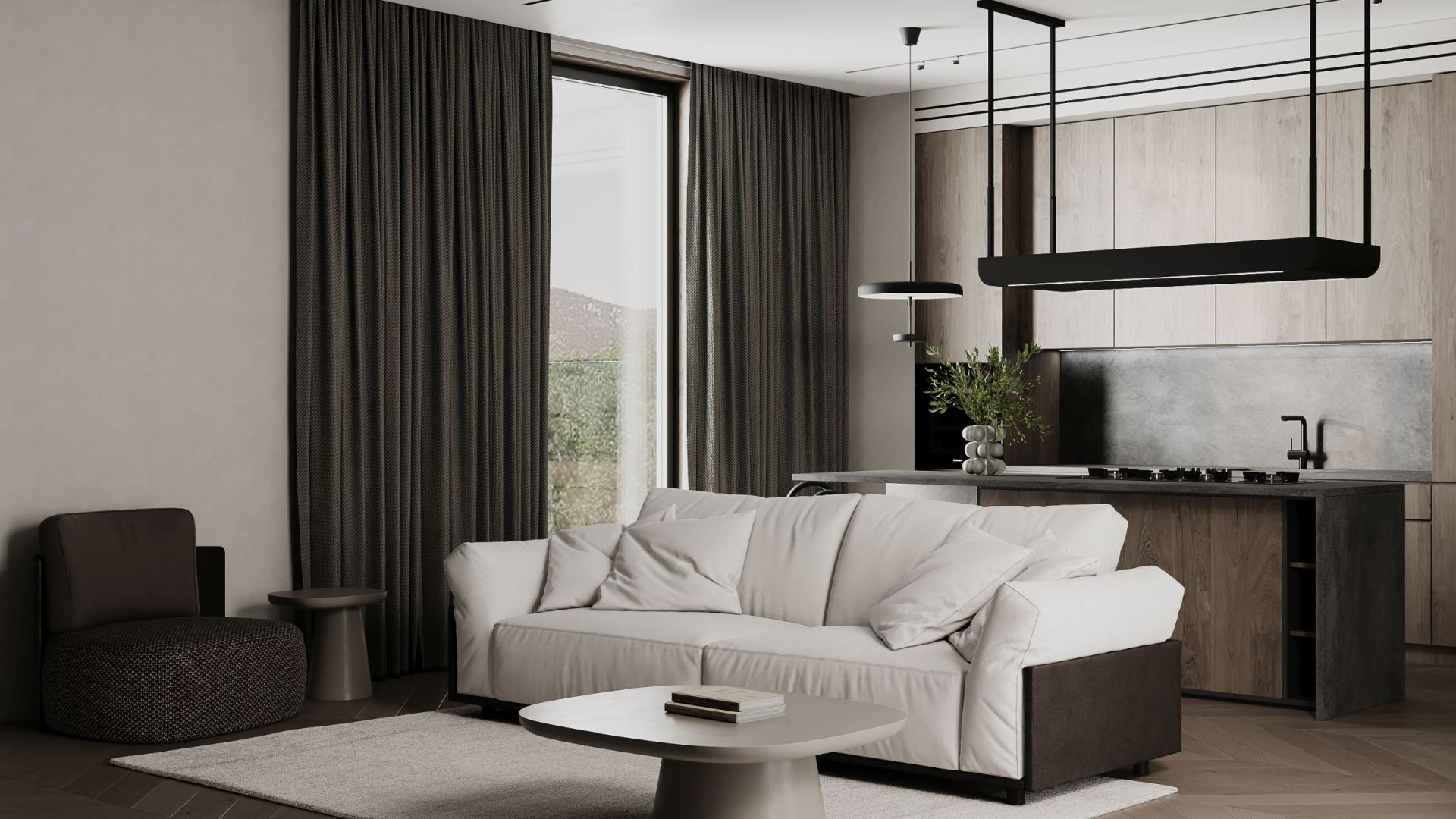 Okap wyspowy Arne Black Matt - Czarny Matt - Wizualizacja 9