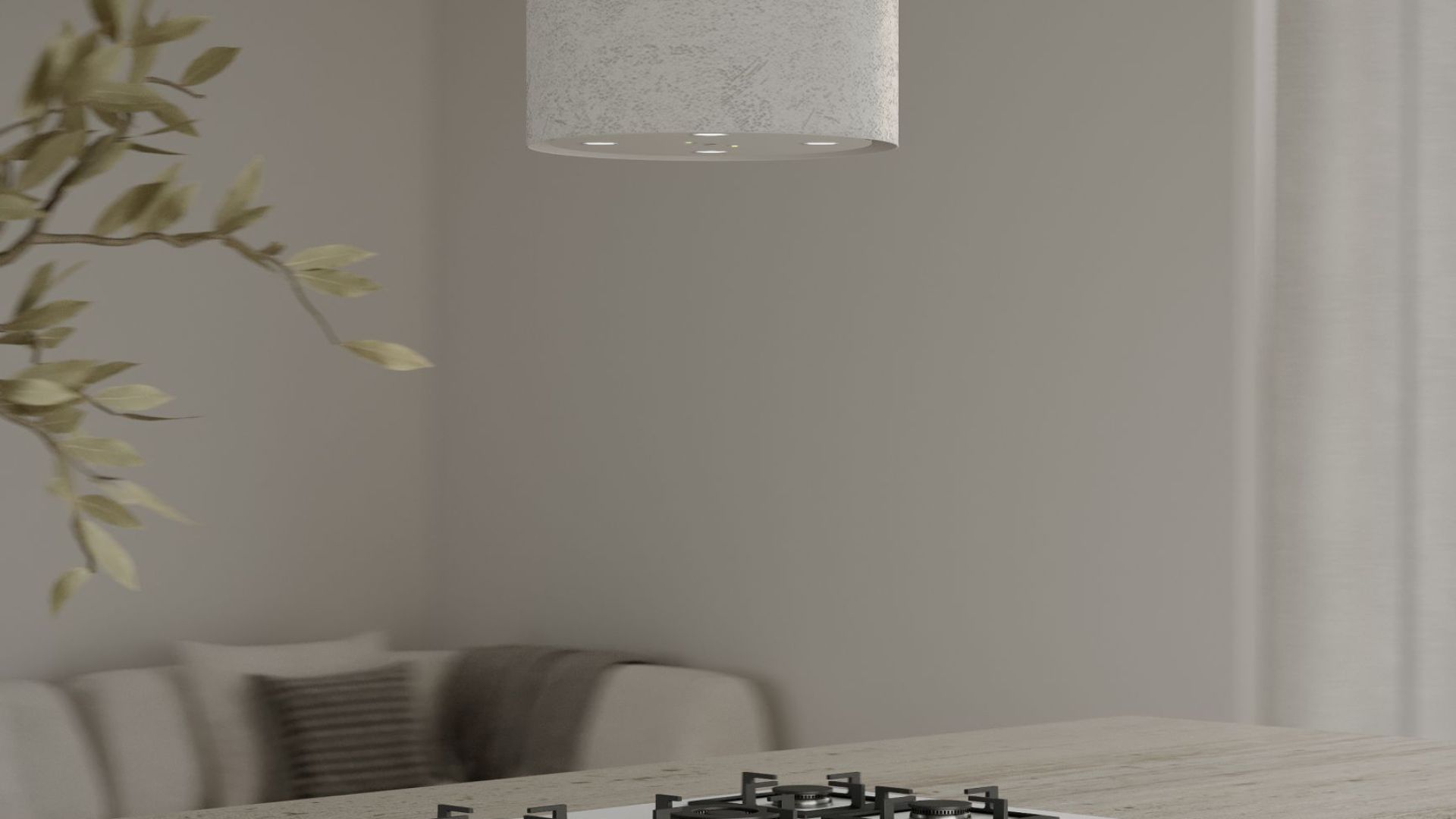 Okap wyspowy Columni Stono Light Grey - Szary - Wizualizacja 9