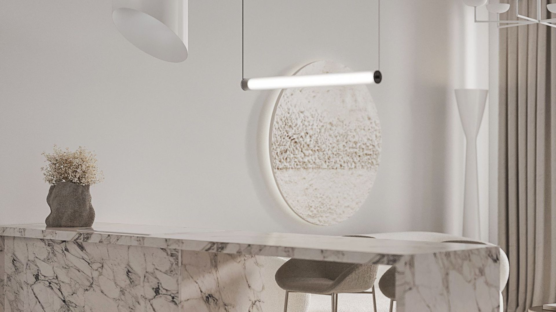 Okap wyspowy Hiro White Matt - Biały Matt - Wizualizacja 5